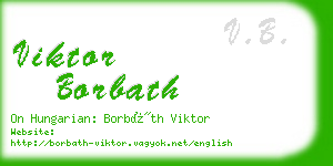 viktor borbath business card